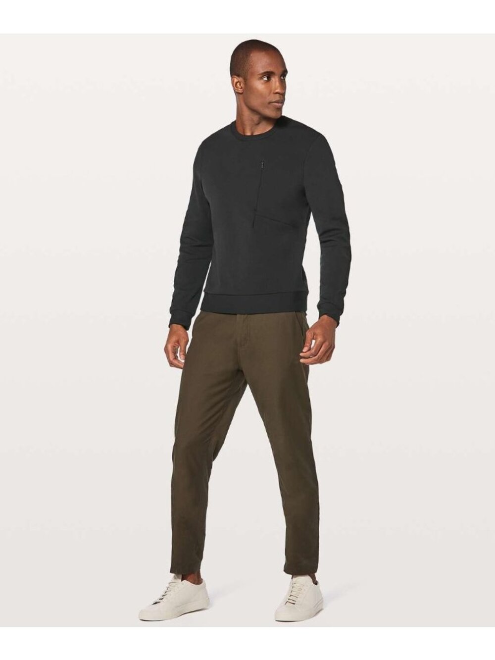 Lululemon Men's Sojourn Pullover Crewneck Sweater Black Athletic